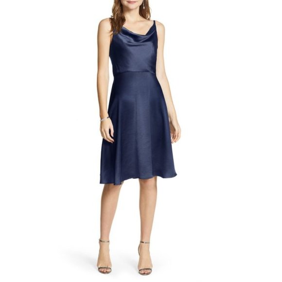 Chi Chi London Parker Cowl Neck Satin Dress - Picture 1 of 10